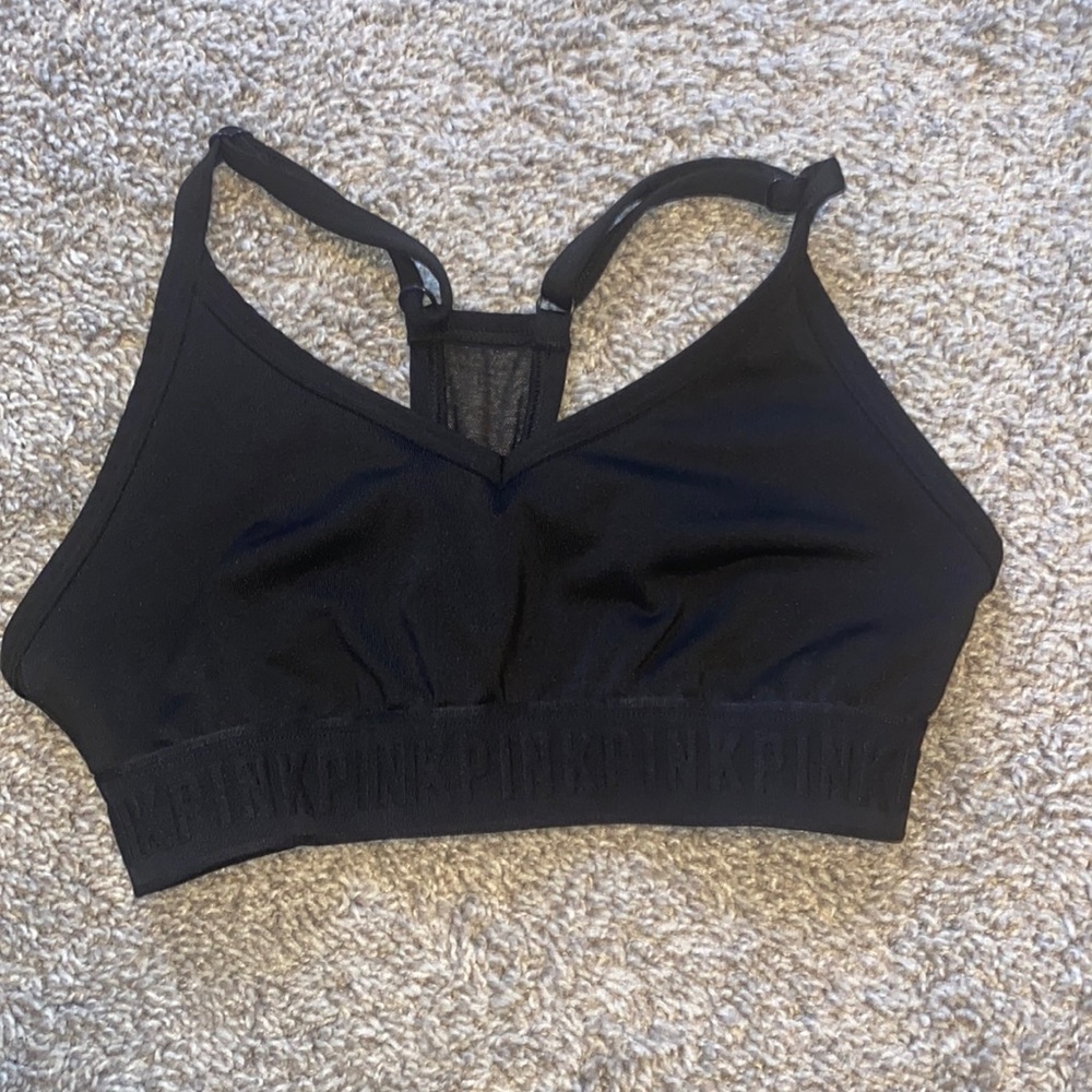 PINK racer back sports bra